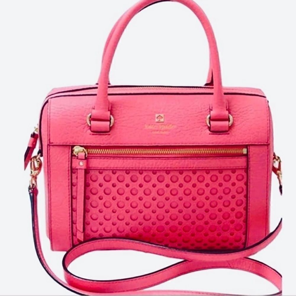 ♠️ NWT Vintage Kate Spade Delaney Perri Lane Bubbles satchel in Cabaret Pink - Picture 13 of 14